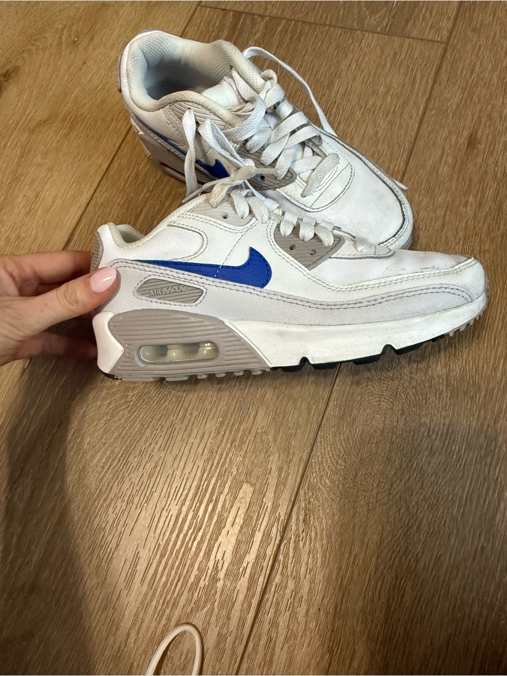 Nike Kids White and Blue Air Max Style Sneakers